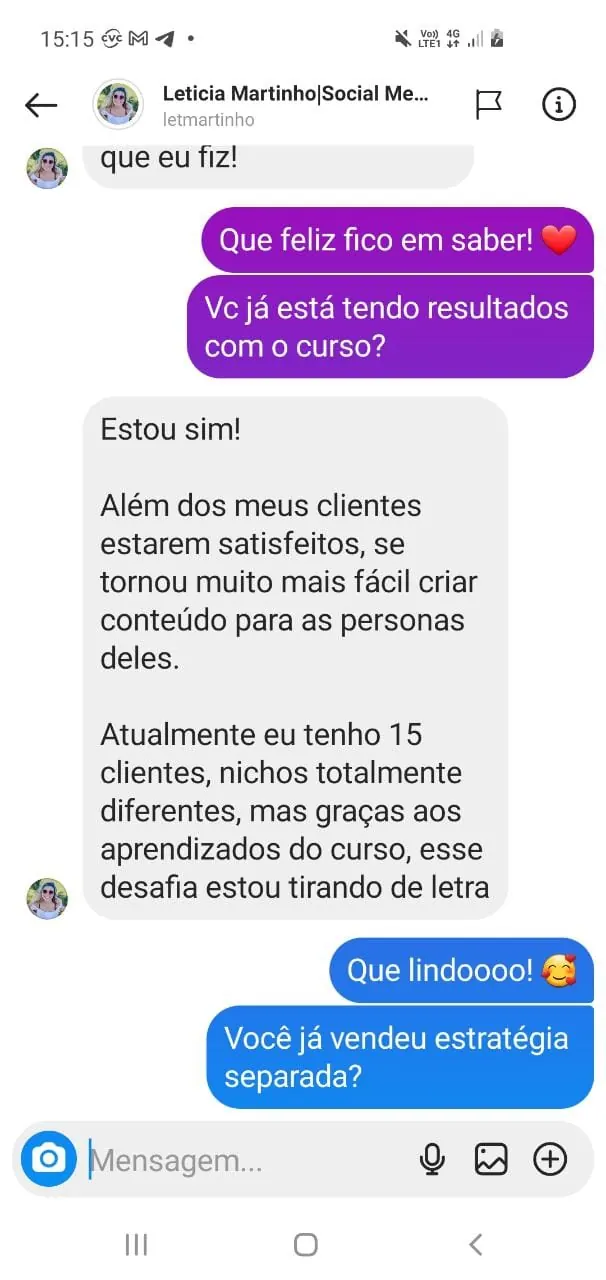 Depoimento de aluna